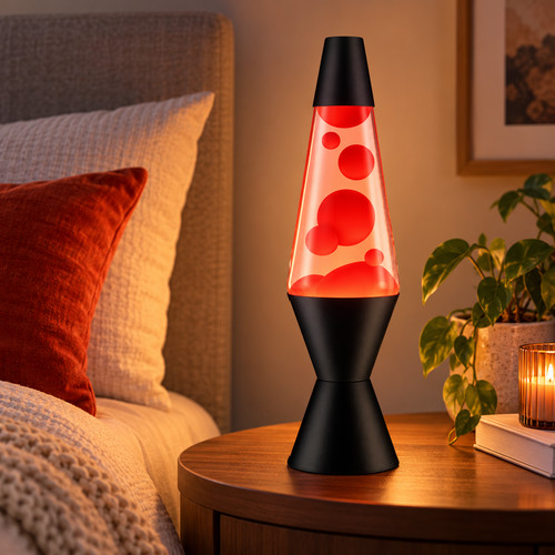Black lava lamp 5in - lamp, red