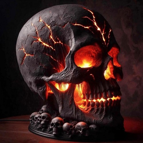 Halloween lava stone - halloween, skull